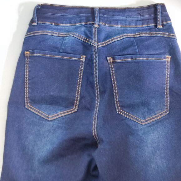 Dollhouse Curvy high-rise jeans stretch dark wash blue women's junior size 9/10 - Picture 4 of 14
